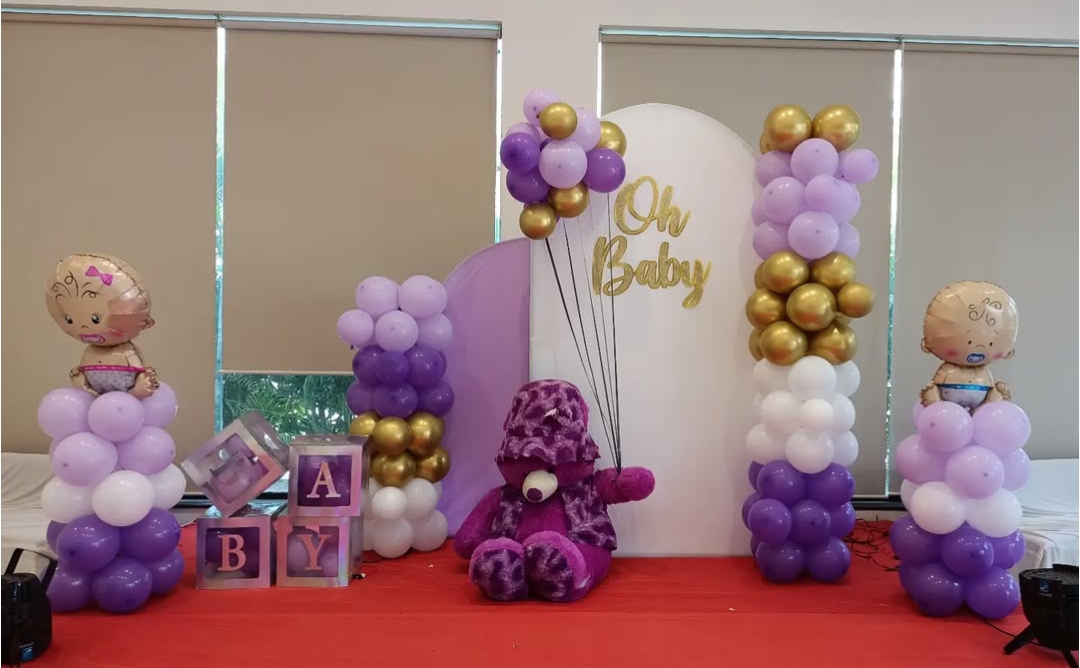 Luxury Baby Shower Balloon Setup