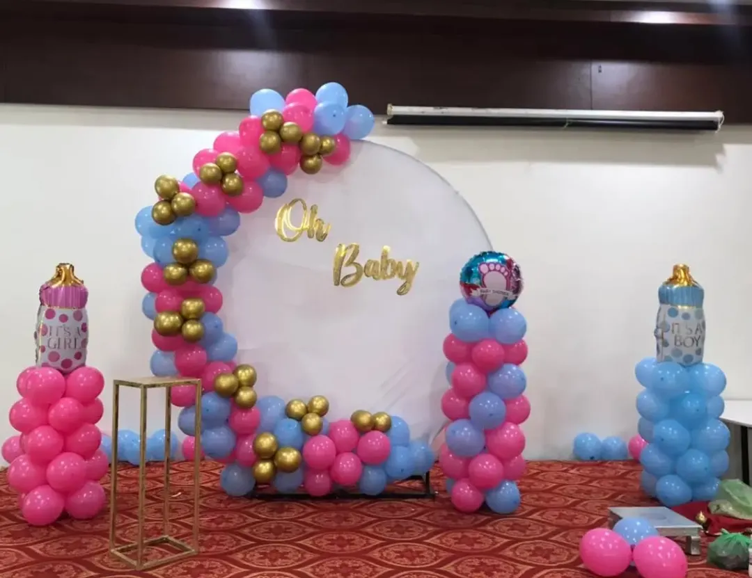 Elegant Gender Reveal Baby Shower Setup