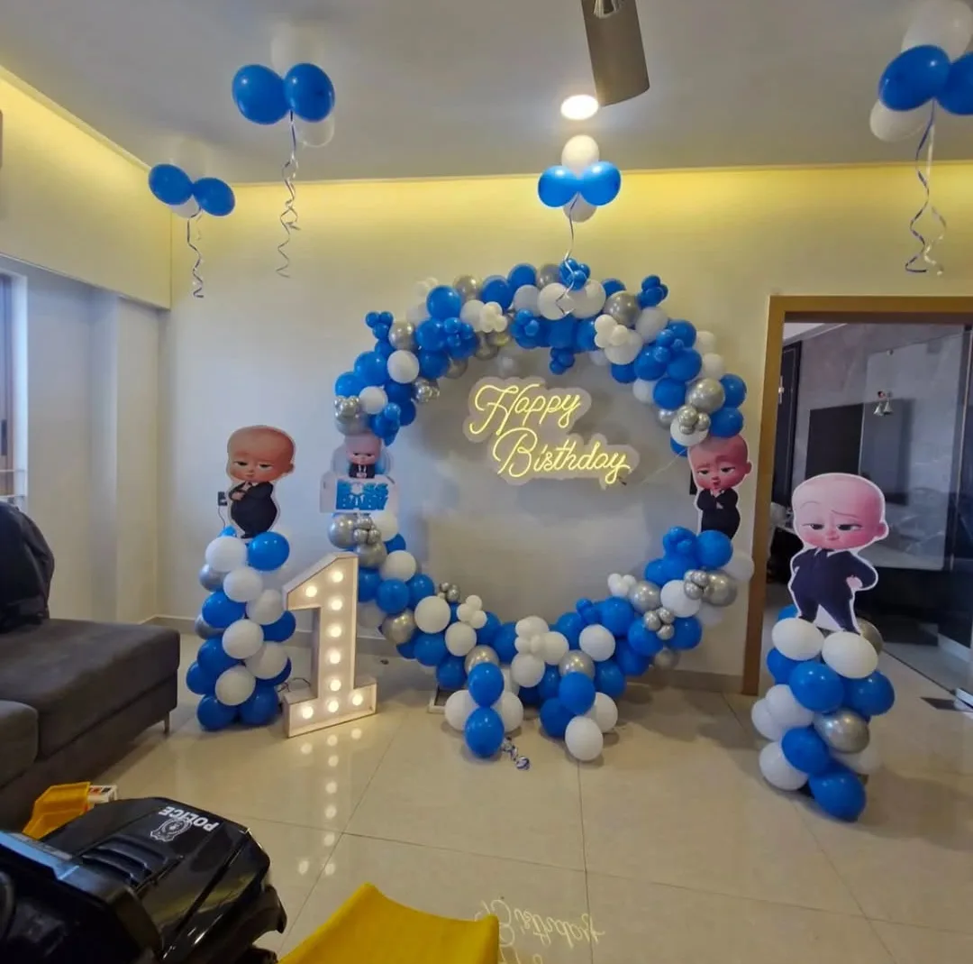 Boss Baby Birthday Balloon Setup