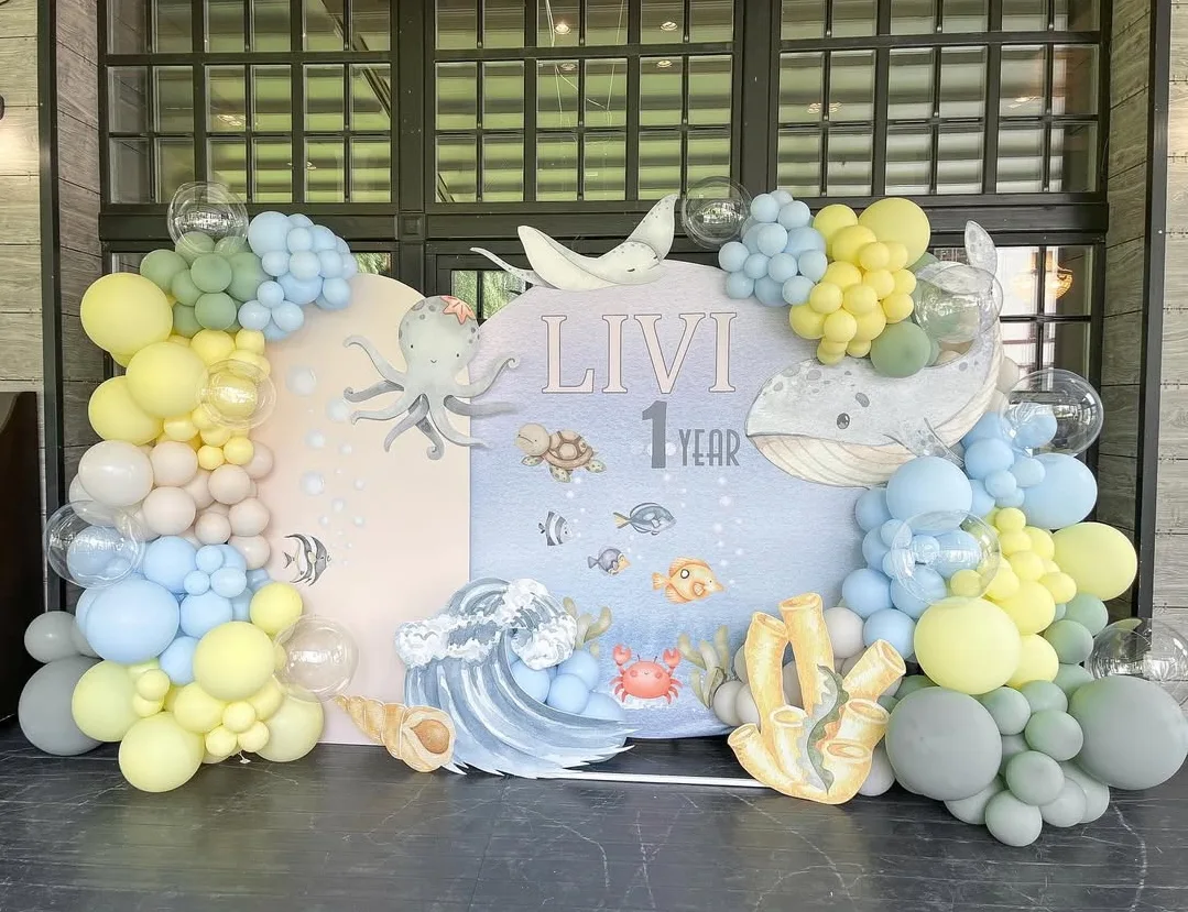Under the Sea 1st Birthday Balloon Backdrop