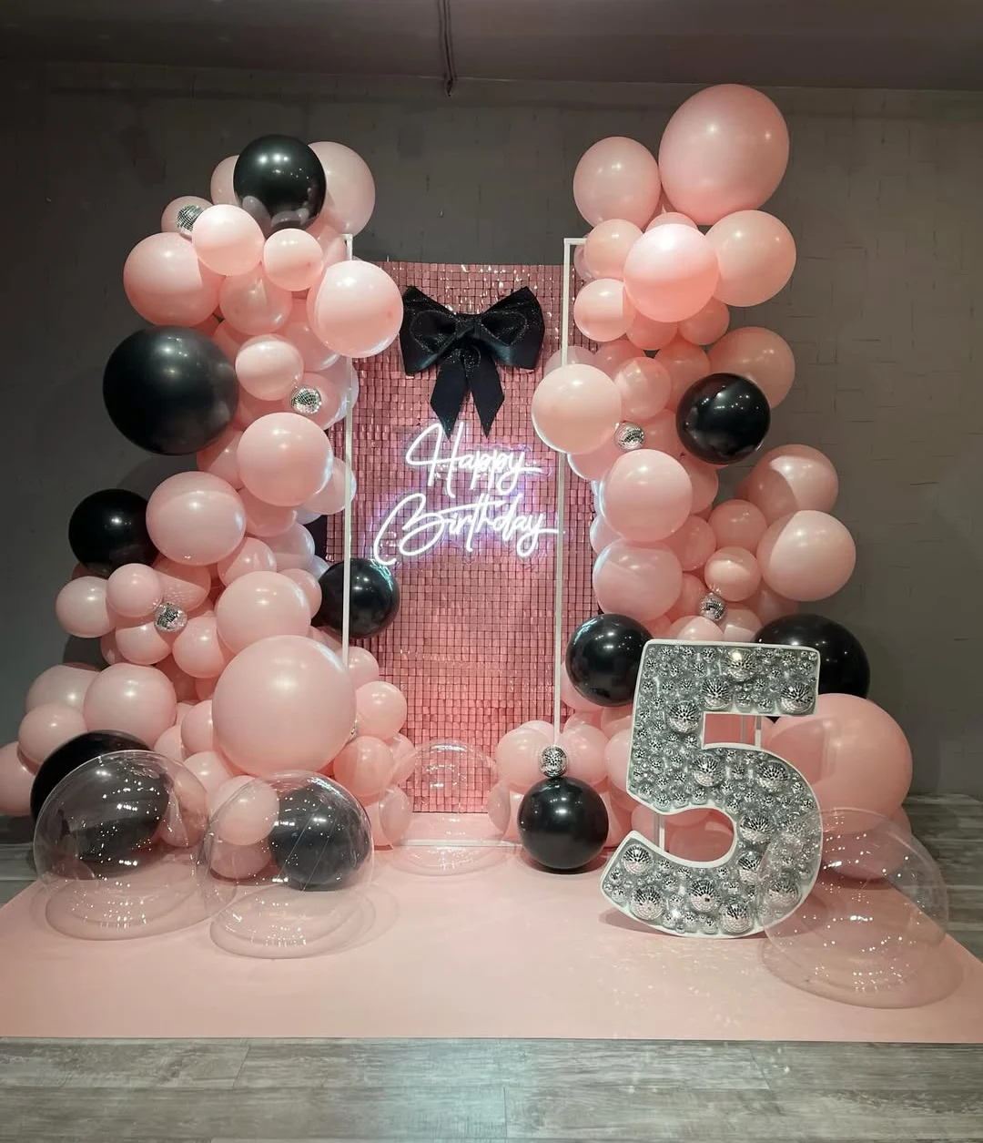 Blush Glam Birthday Setup  Neon Shine Edition