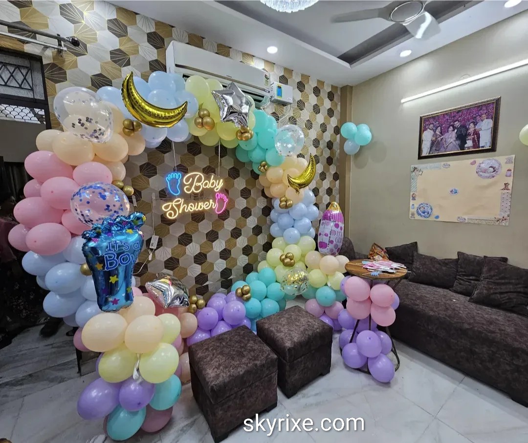 Pastel Baby Shower Balloon Arch Decoration