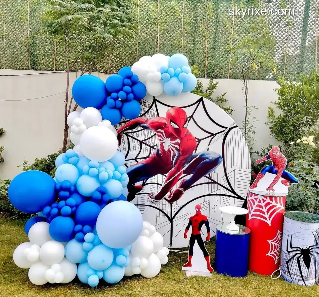 Outdoor Spiderman Theme Birthday Decoration