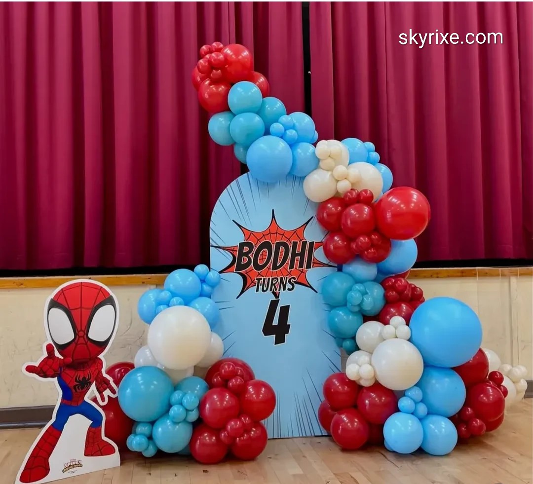 Spiderman Kids Birthday Balloon Decoration