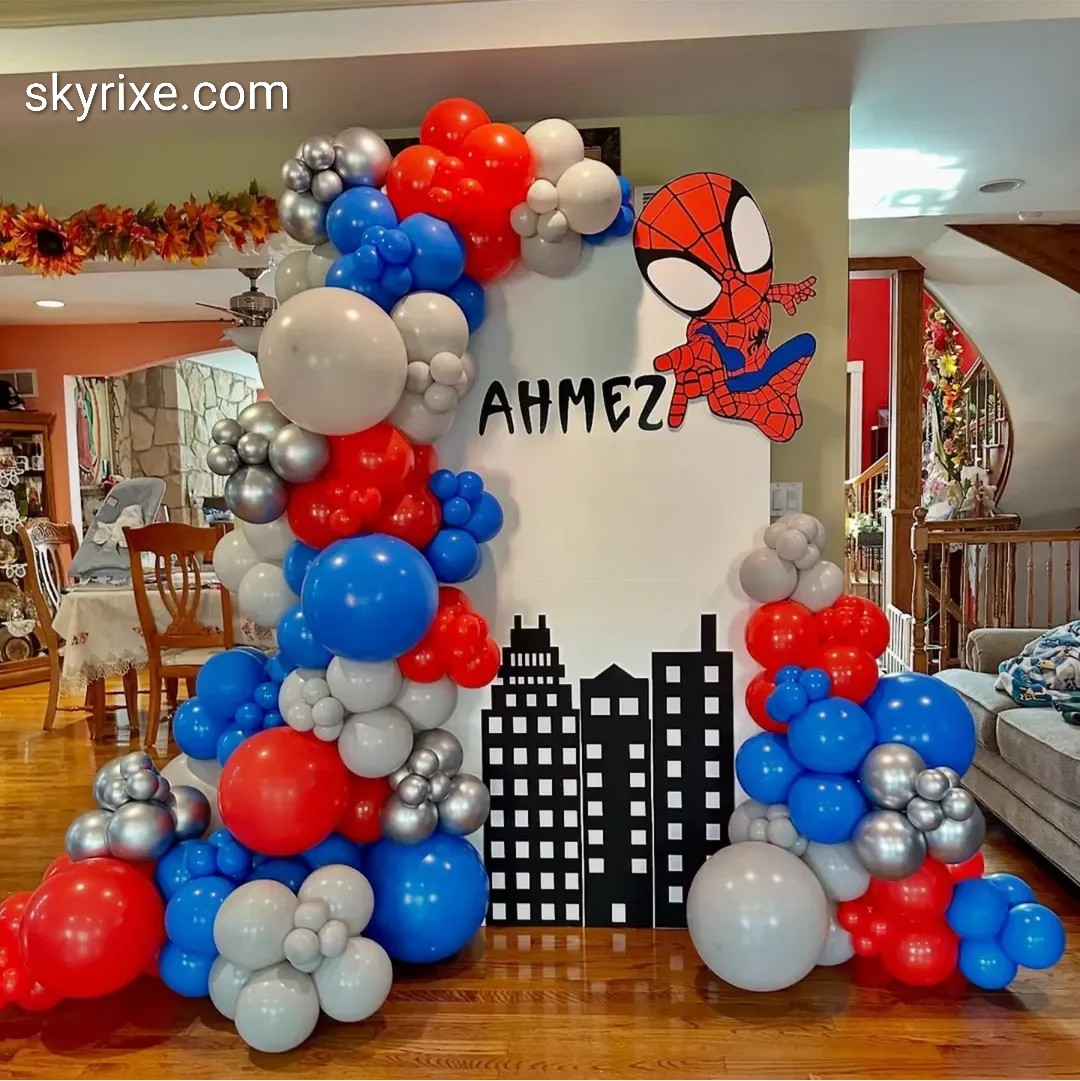 Spiderman Theme Balloon Birthday Decoration