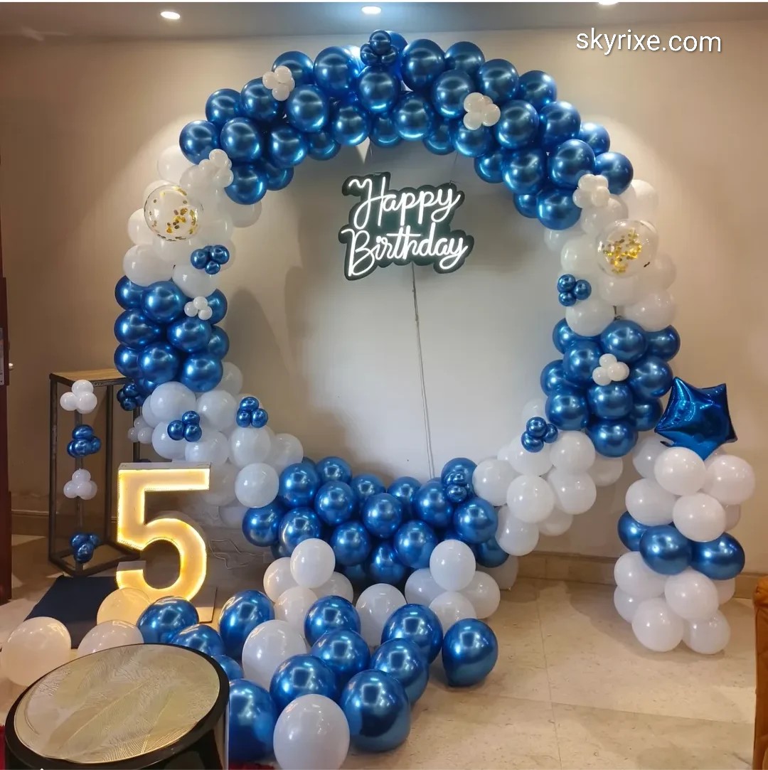 Blue Balloon Ring Birthday Decoration