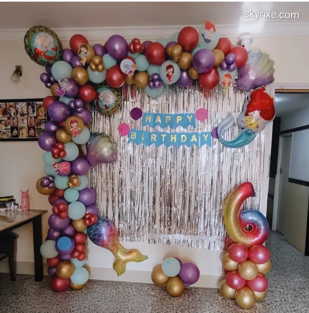 Mermaid Theme Birthday Decoration with Balloon