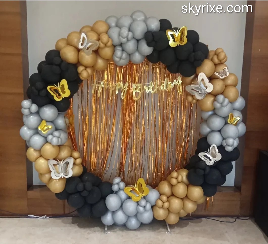 Balloon Ring Birthday Decoration with Butterfly