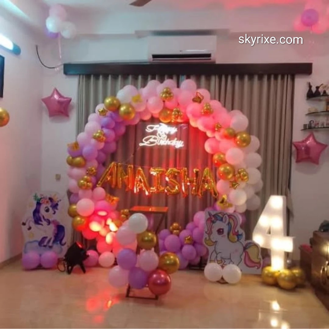 Pastel Unicorn Birthday Balloon Ring Backdrop