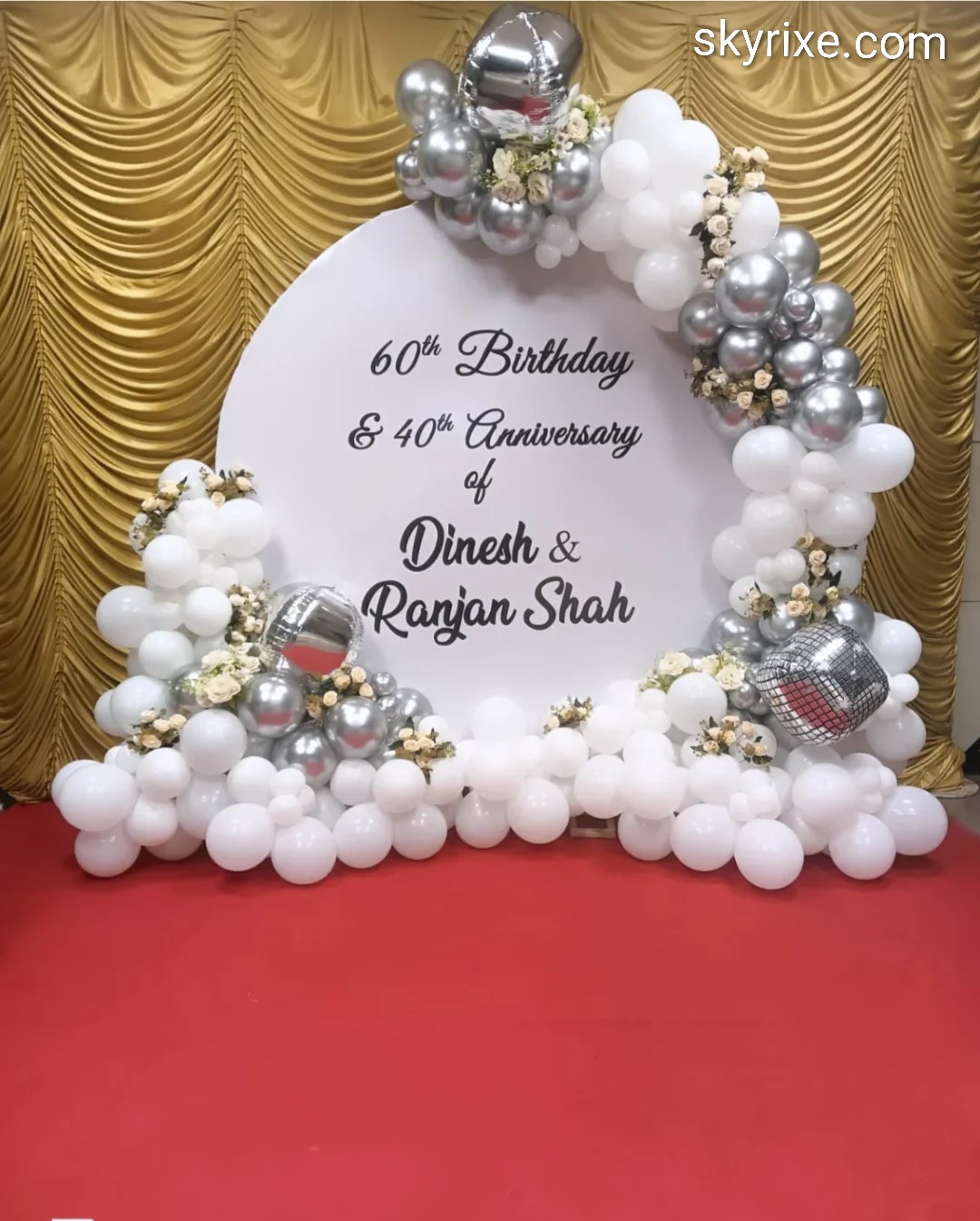 White Milestone Birthday and Anniversary Circular Backdrop