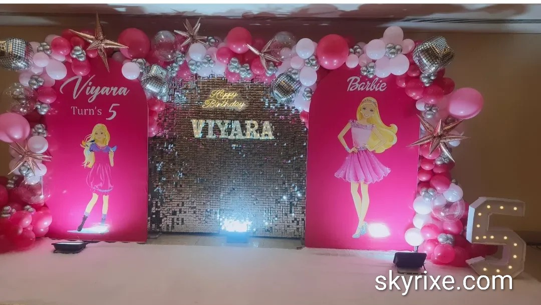 Barbie Pink Sequin Glam Birthday Backdrop