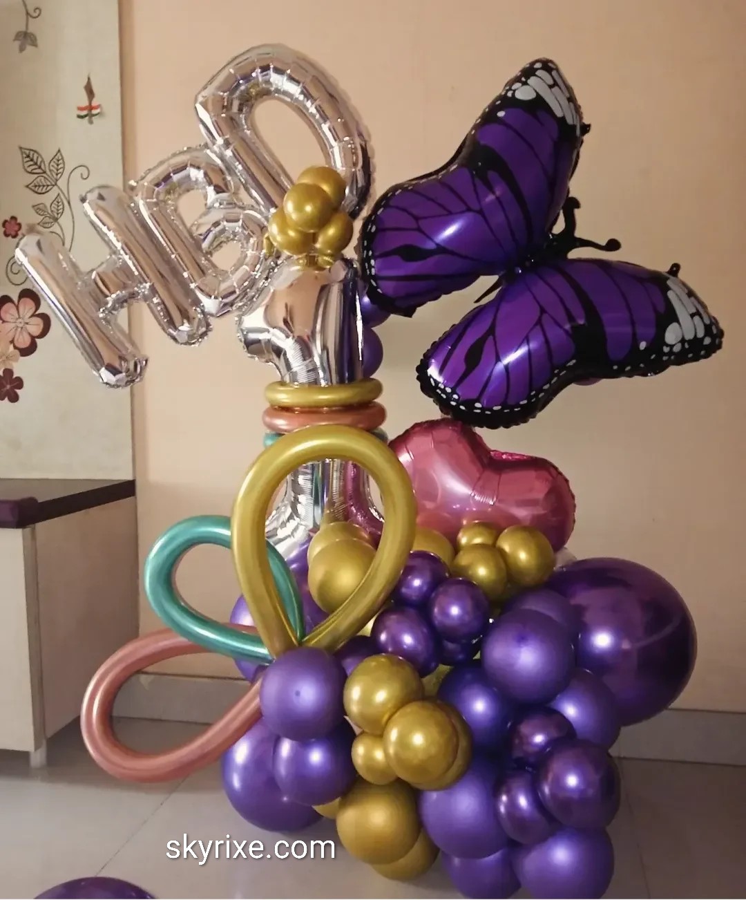 Butterfly HBD balloon bouquet