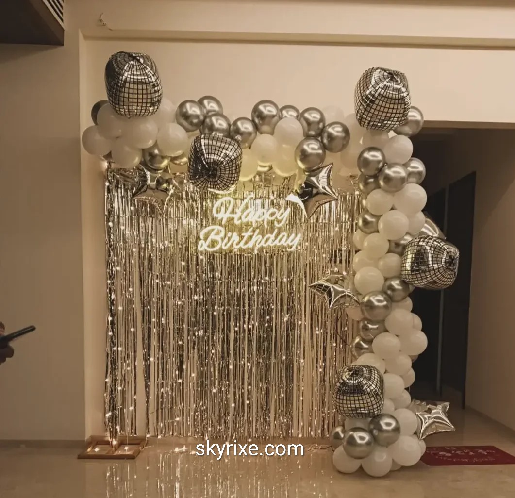 Silver Disco Birthday Decoration