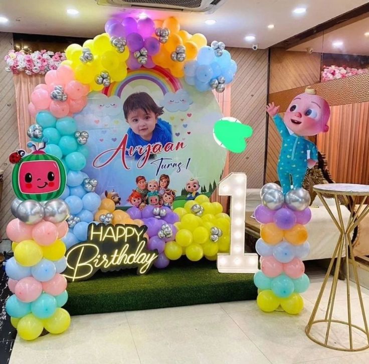 Cocomelon Rainbow Celebration Backdrop