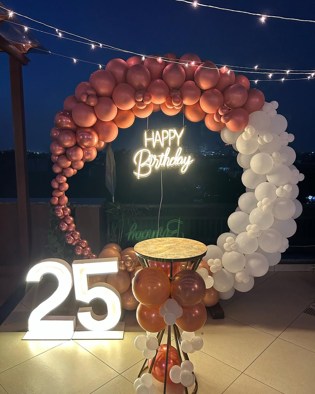 Elegant Rooftop Birthday Setup