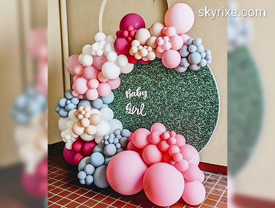 Baby Girl Pastel Balloon Decor