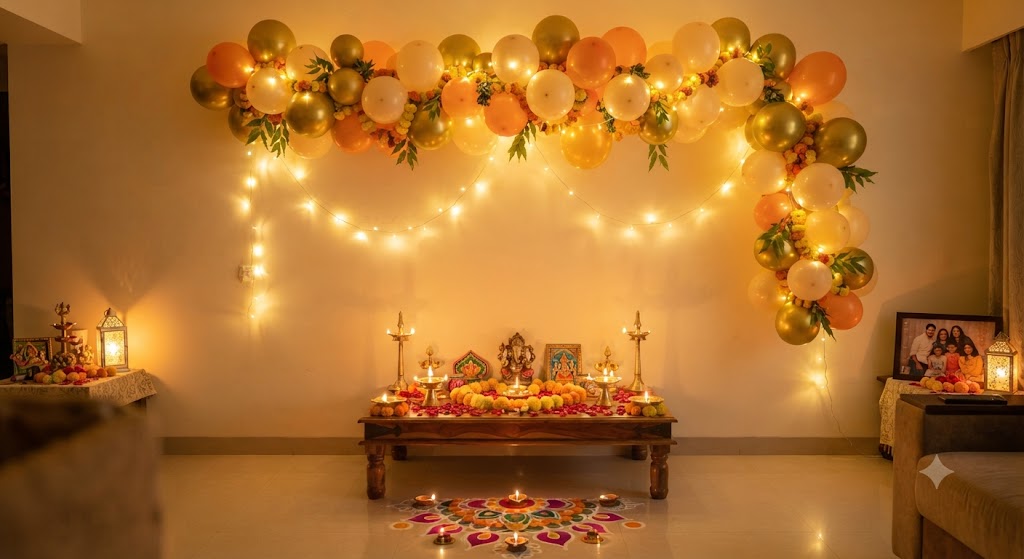 Diwali Decoration Ideas for Mumbai Homes: Balloons + Traditional Decor