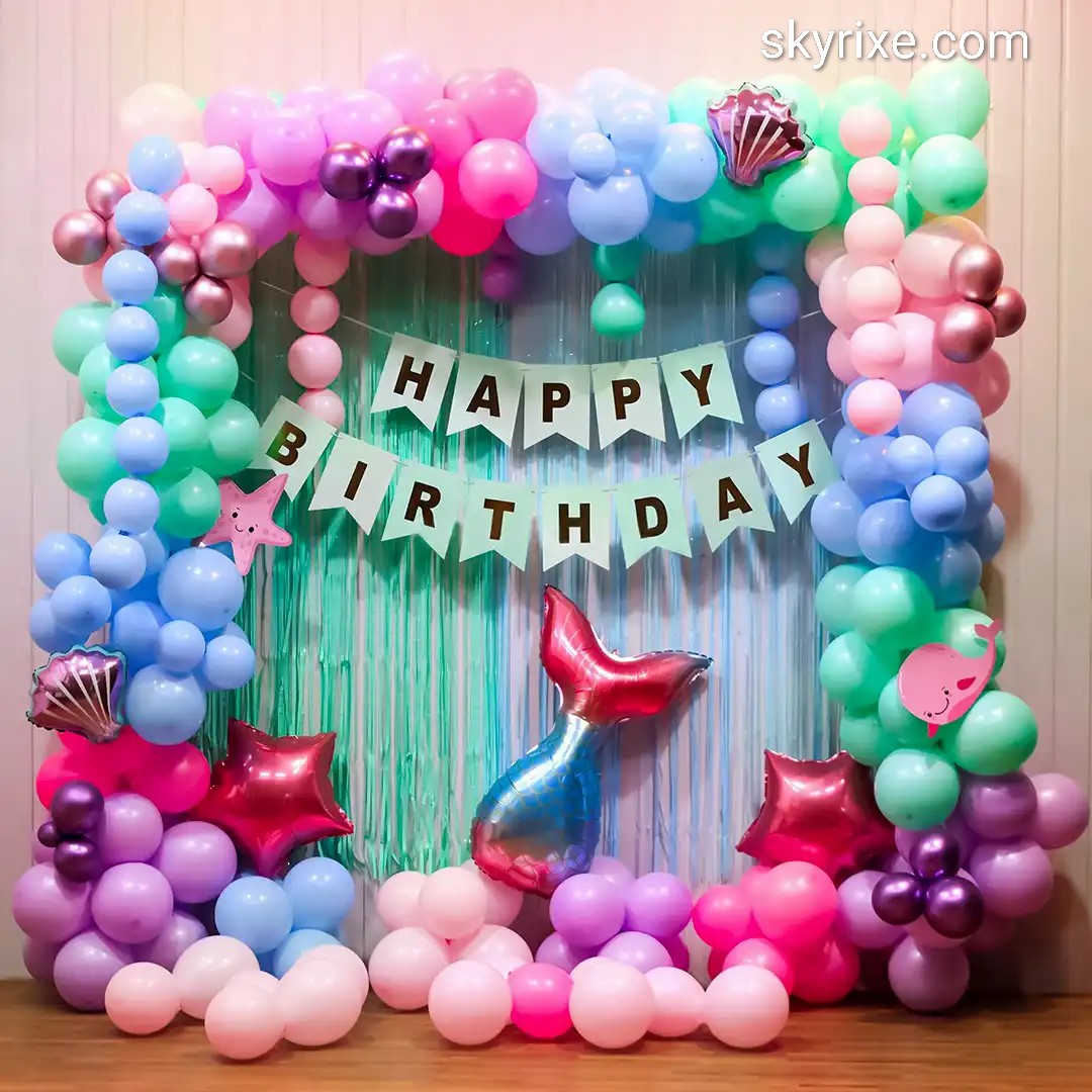 Mermaid Balloon Arch Birthday