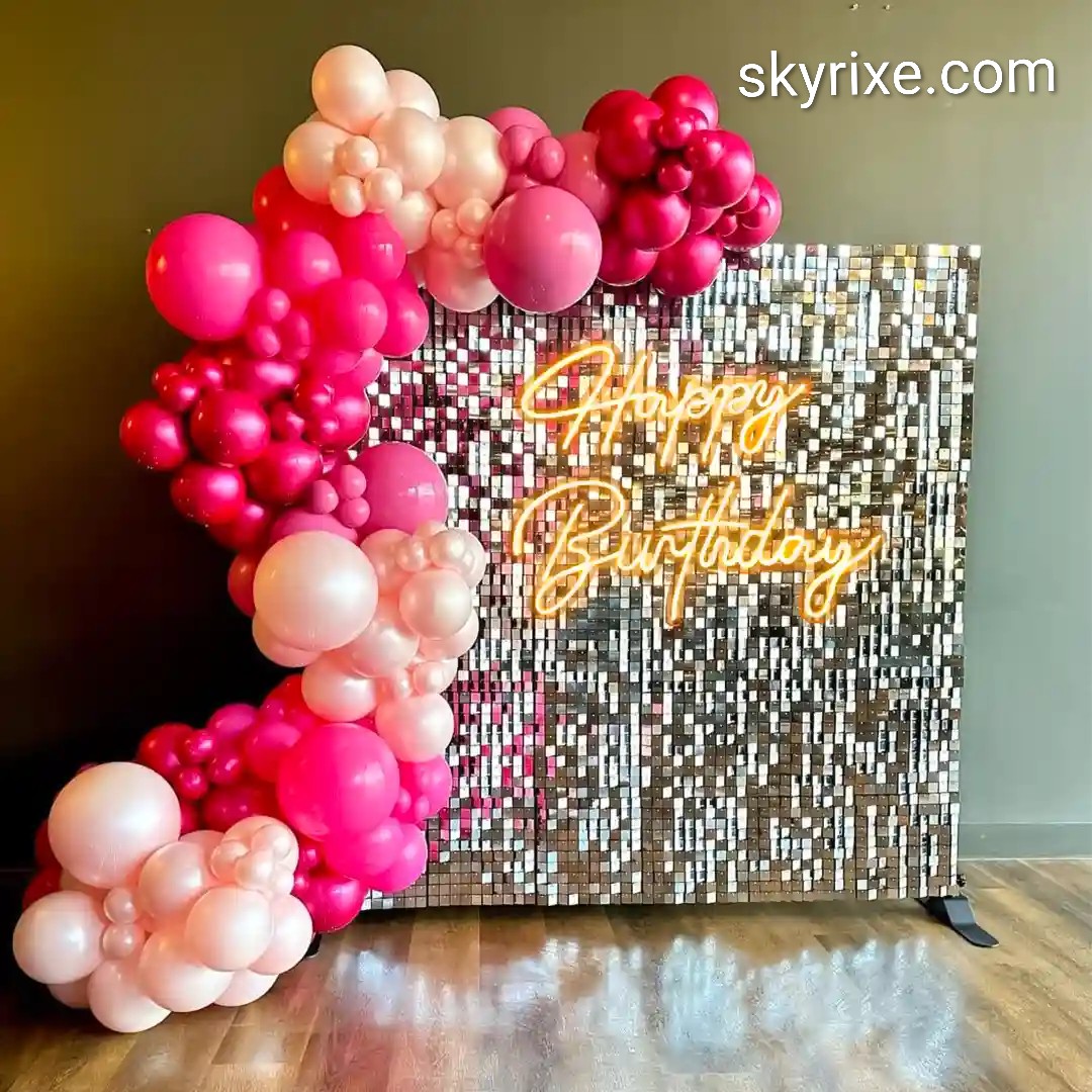 Sequin Neon Birthday Backdrop