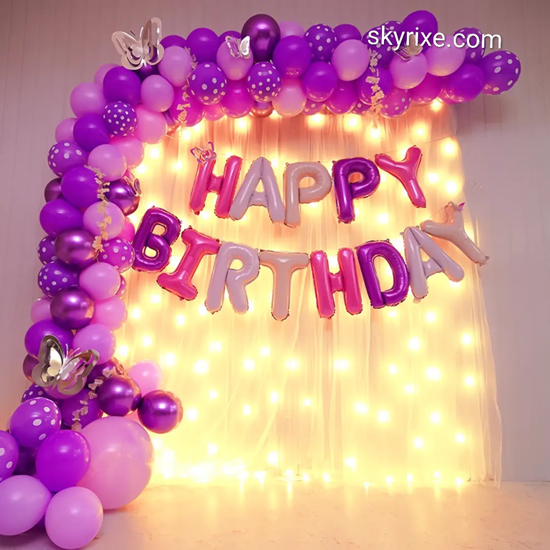 Purple Birthday Arch Setup