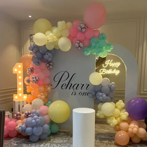 Pastel Rainbow Birthday Arch